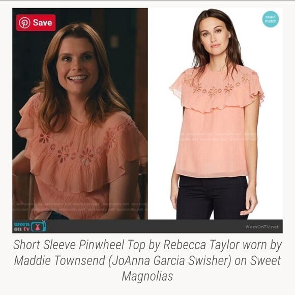 REBECCA TAYLOR top plum purple pinwheel silk blend eyelet 4 - Picture 12 of 12